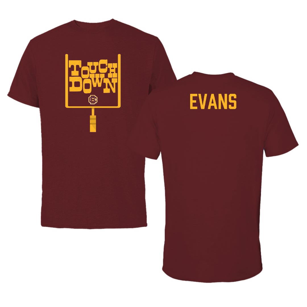Bethune-Cookman University Football Maroon Touchdown Tee - Quinton Evans
