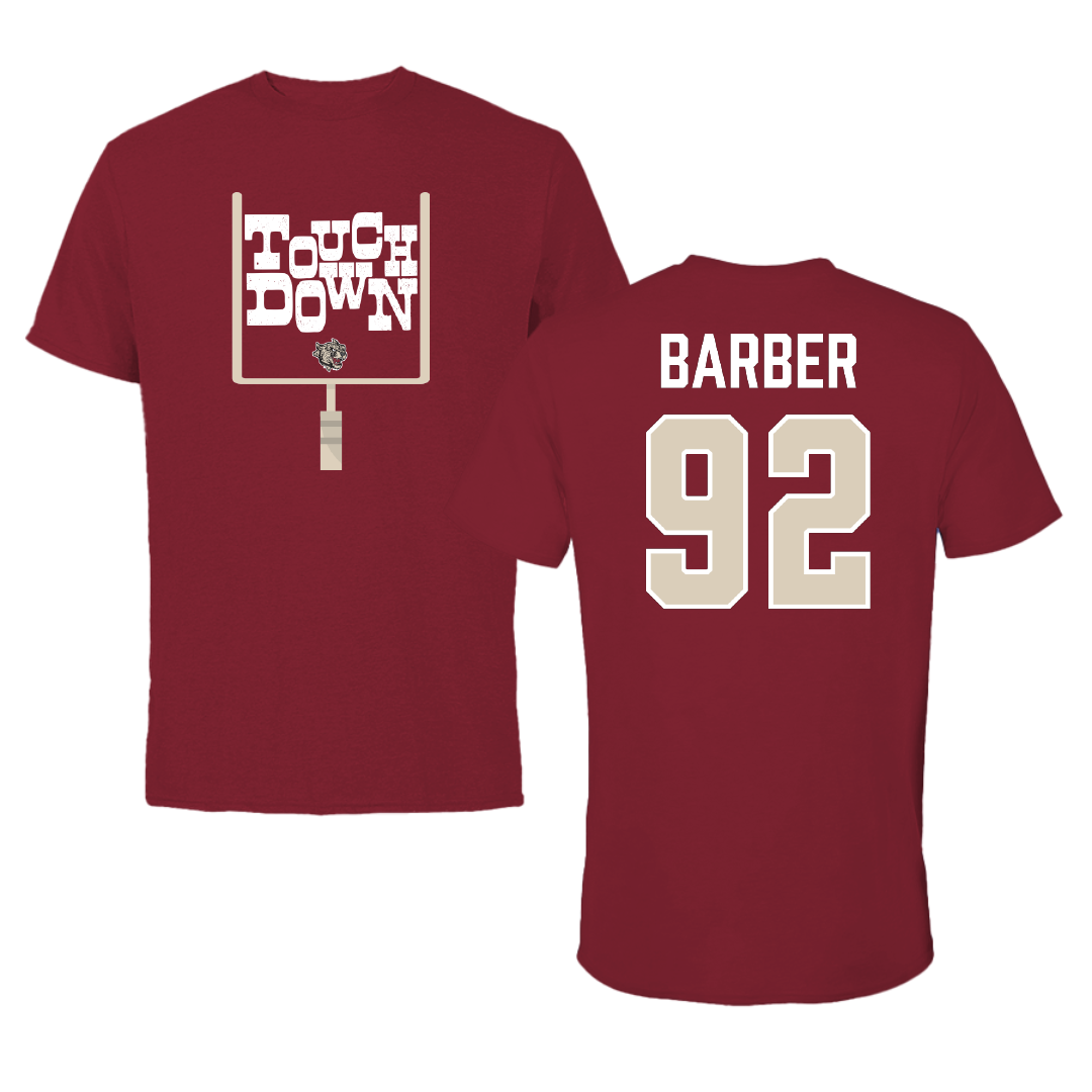 Lafayette College Football Cardinal Touchdown Tee - #92 Will Barber