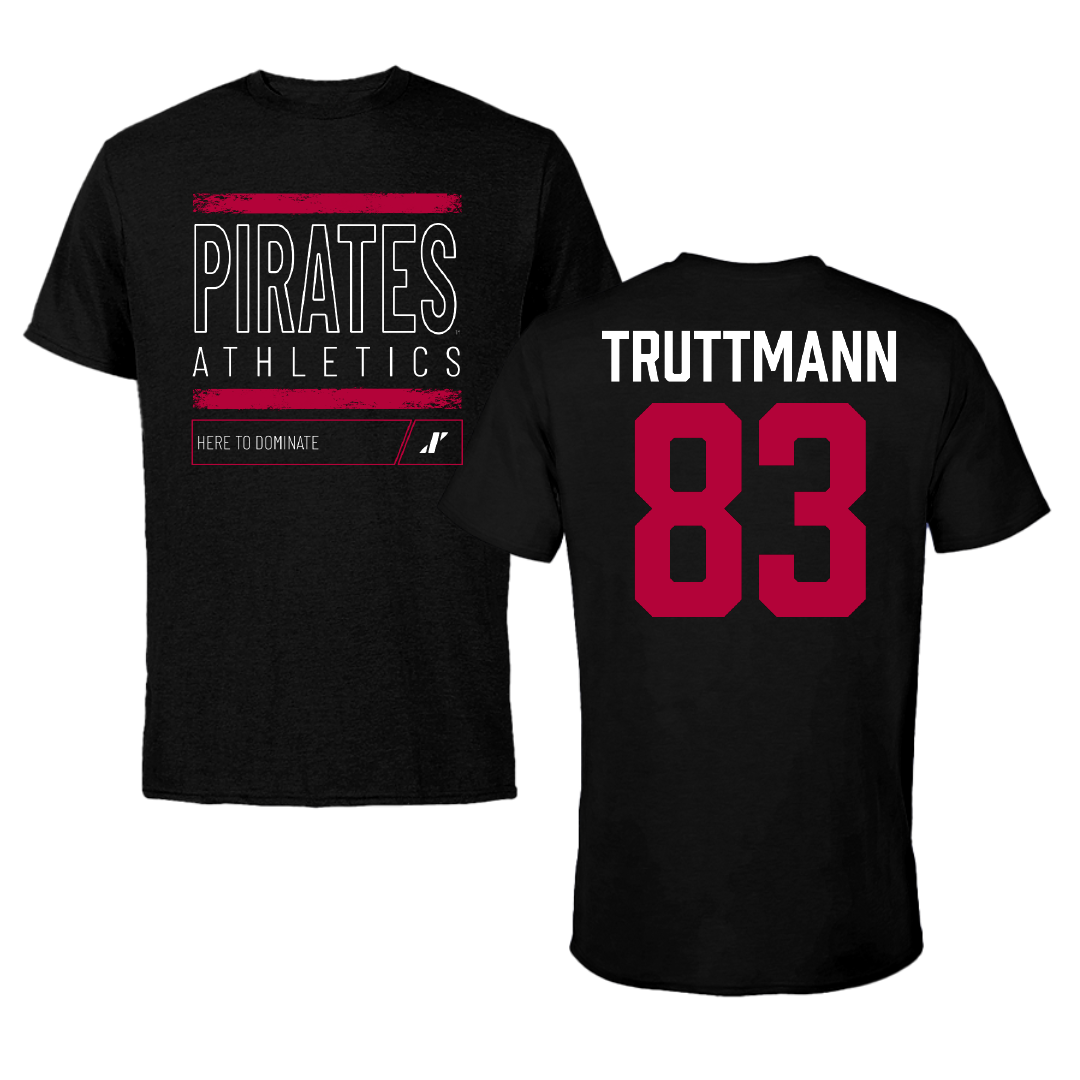 Whitworth University Football Black Dominate Tee - #83 Ryder Truttmann