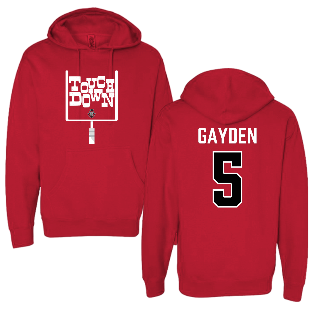 Austin Peay State University Football Red Touchdown Hoodie - #5 Tae Gayden