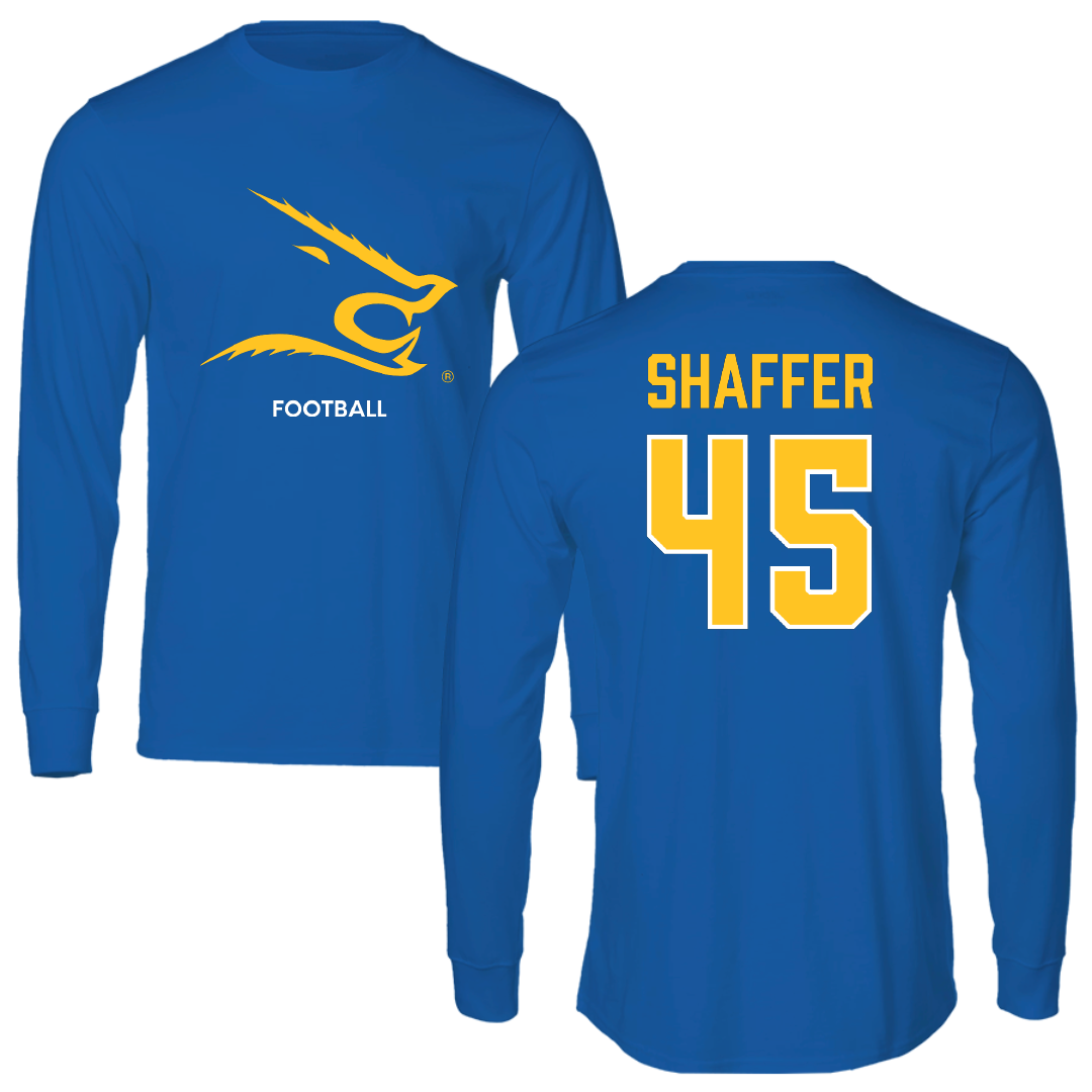 Texas A&M University-Kingsville Football Blue Performance Long Sleeve - #45 Luke Shaffer