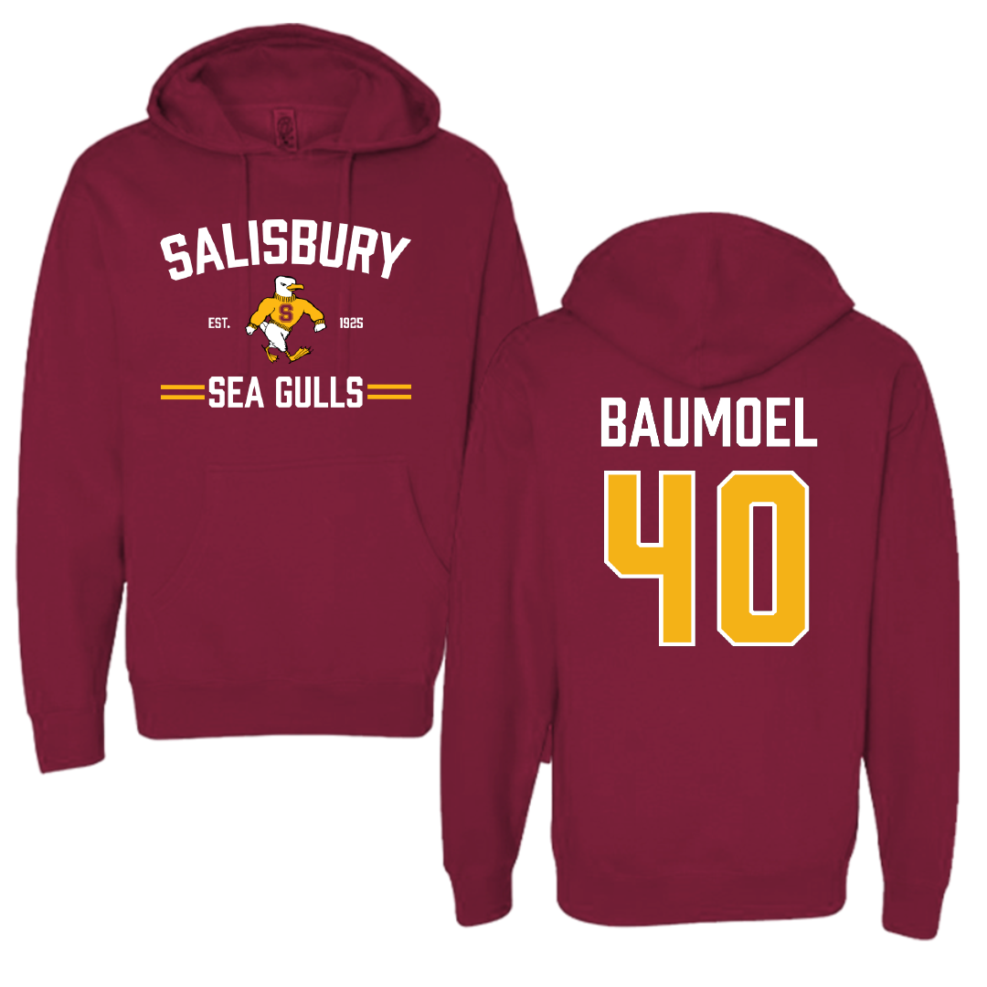Salisbury University Lacrosse (M) Maroon General Hoodie - #40 Jake Baumoel