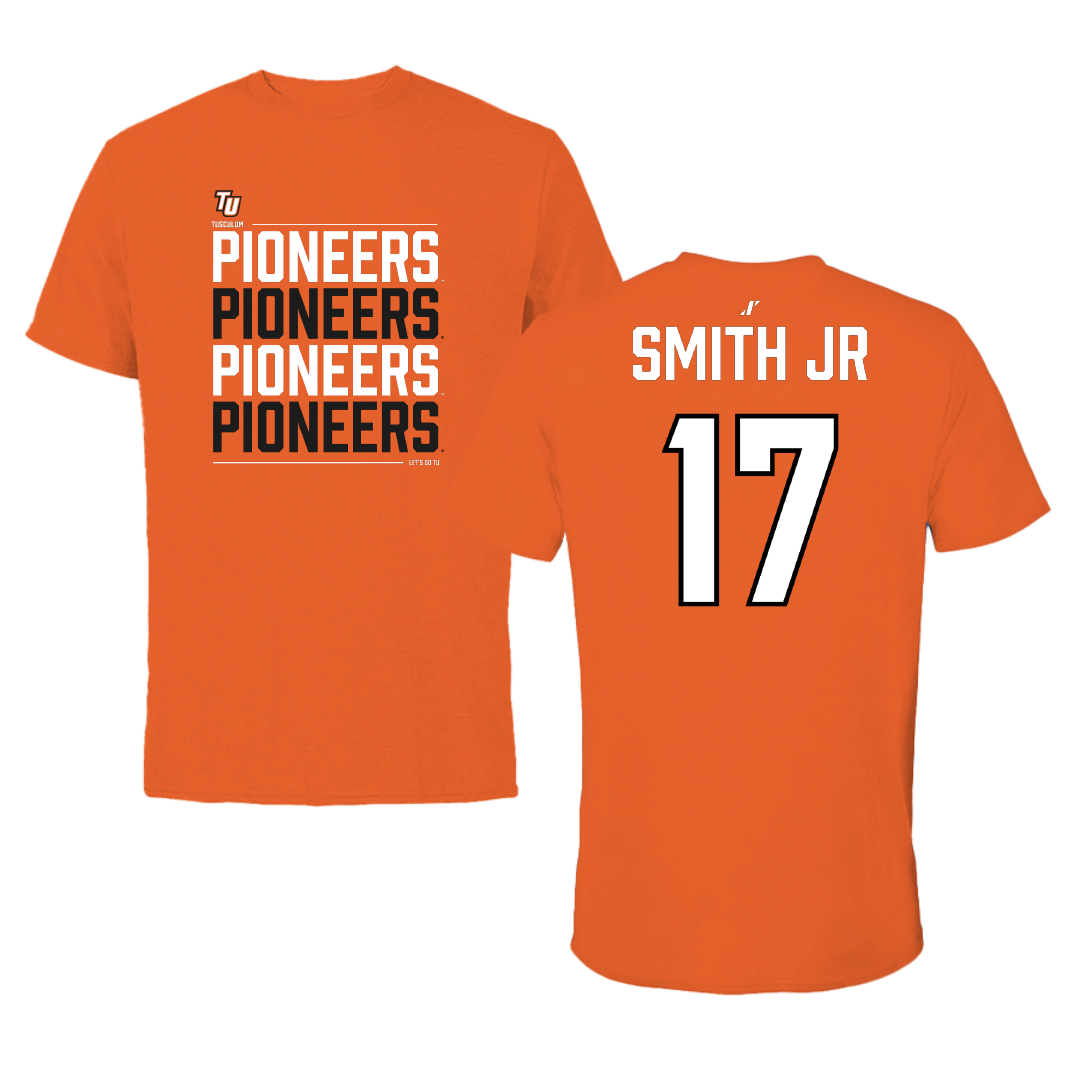 Tusculum University Football Orange General Performance Tee - #17 Derrick Smith Jr