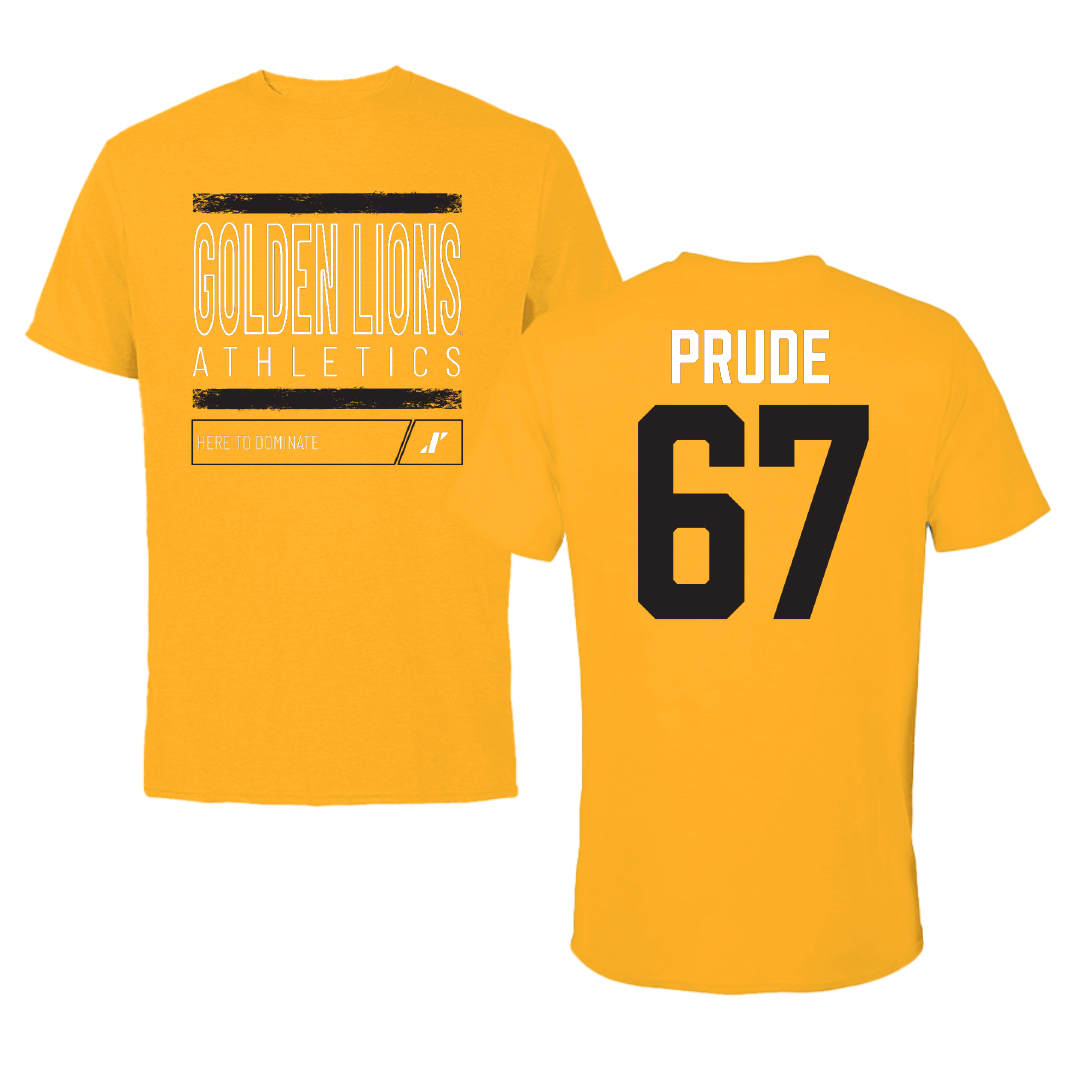 University of Arkansas-Pine Bluff Football Gold Dominate Performance Tee - #67 Marcus Prude