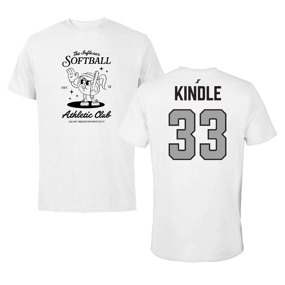 Softball White Influxer Athletic Club Tee - #33 Emma Kindle