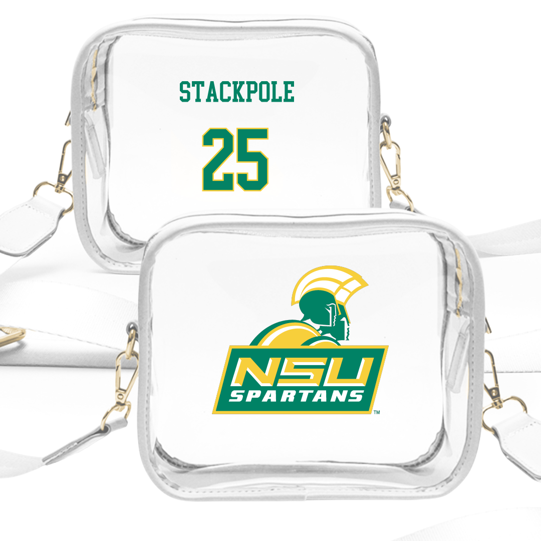 Norfolk State University Baseball White Clear Stadium Bag - #25 Matthew Stackpole