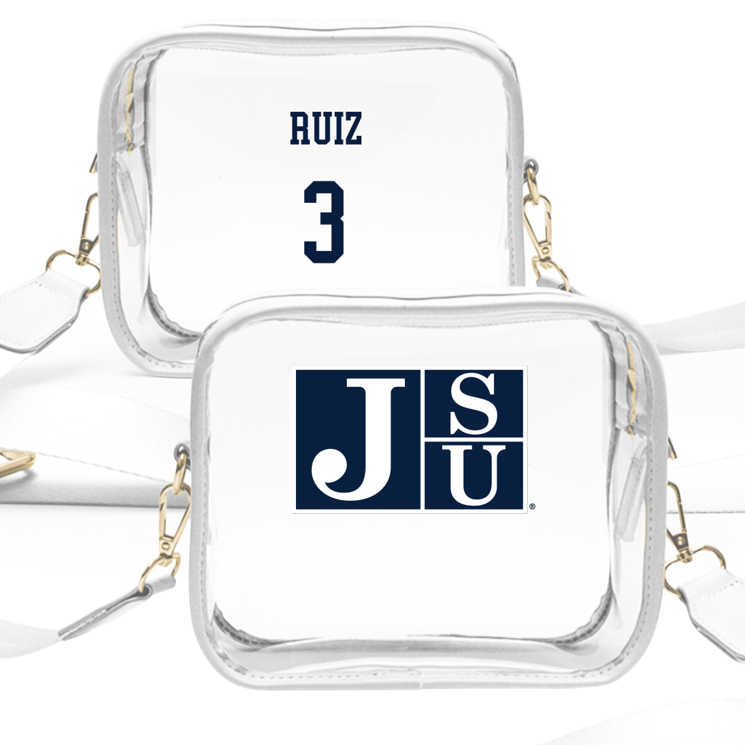 Jackson State University Softball White Clear Stadium Bag - #3 Amaya Ruiz