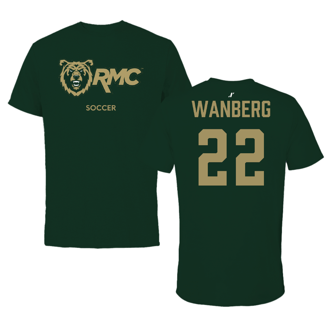 Rocky Mountain College Soccer (W) Forest Green Performance Tee - #22 Bailey Wanberg