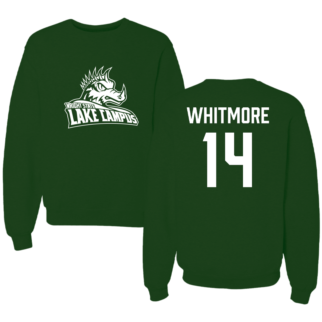 Wright State University Lake Campus Basketball (M) Forest Green Crewneck - #14 Marcus Whitmore