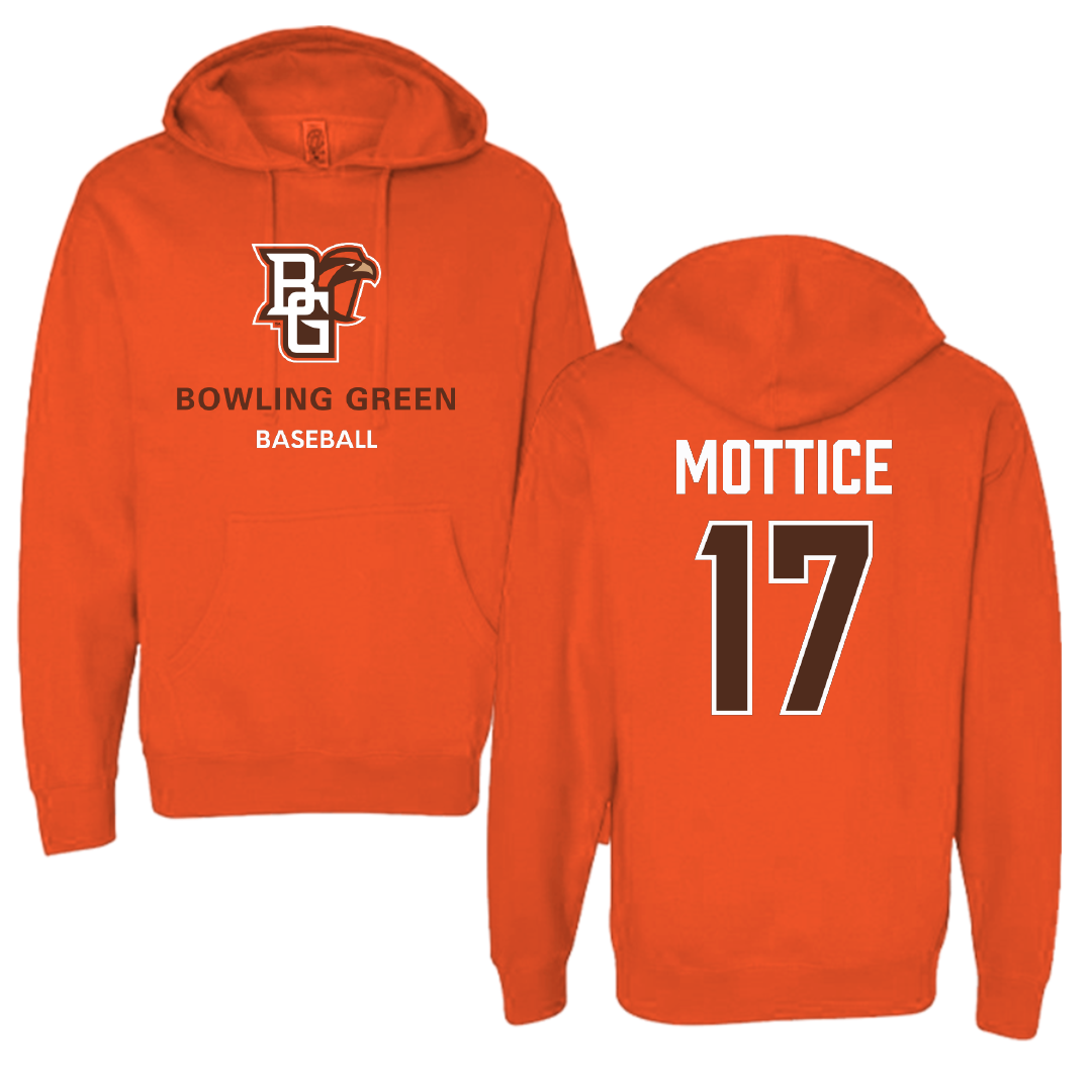 Bowling Green State University Baseball Orange Hoodie - #17 Carter Mottice