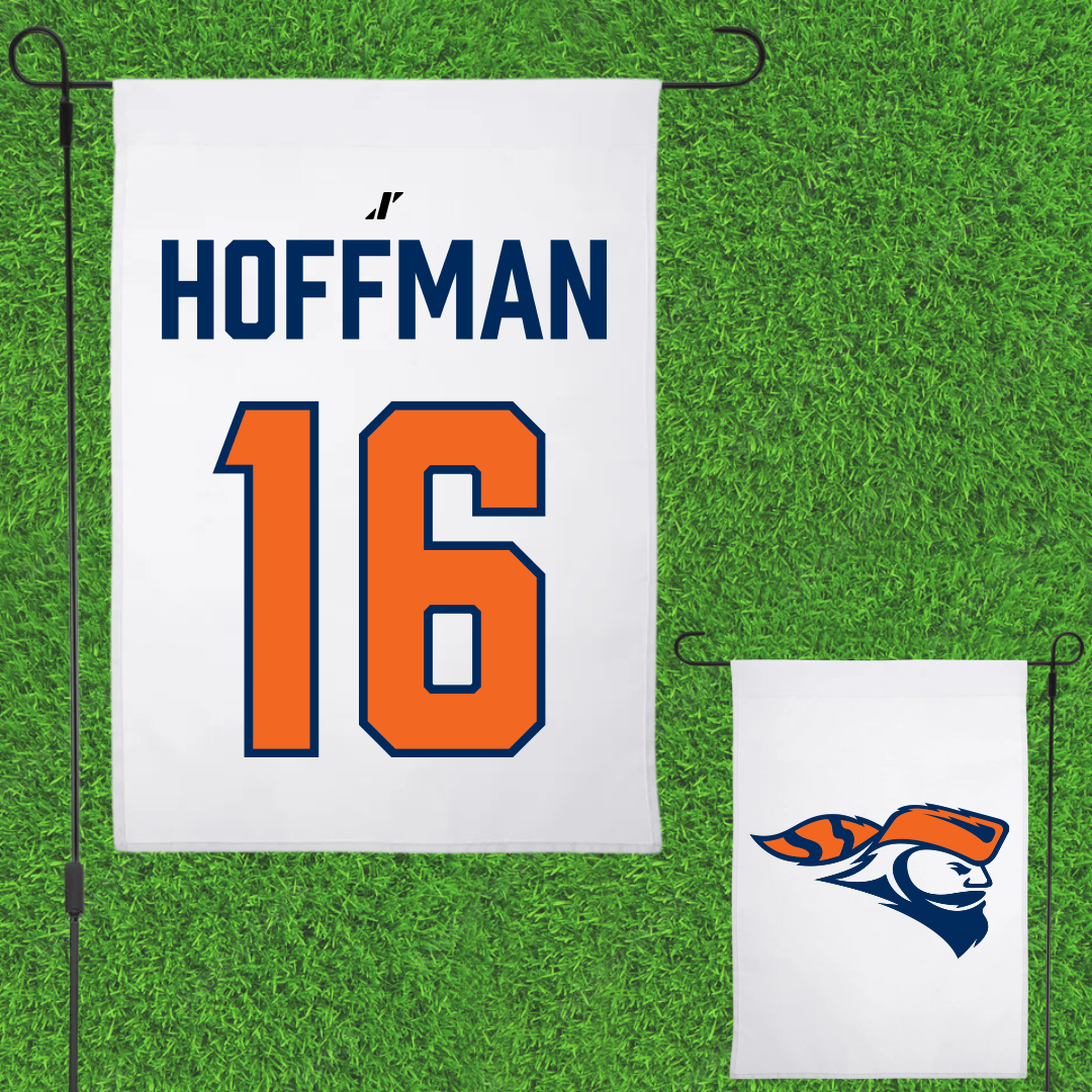 Carroll University Baseball White Garden Flag - #16 Noah Hoffman