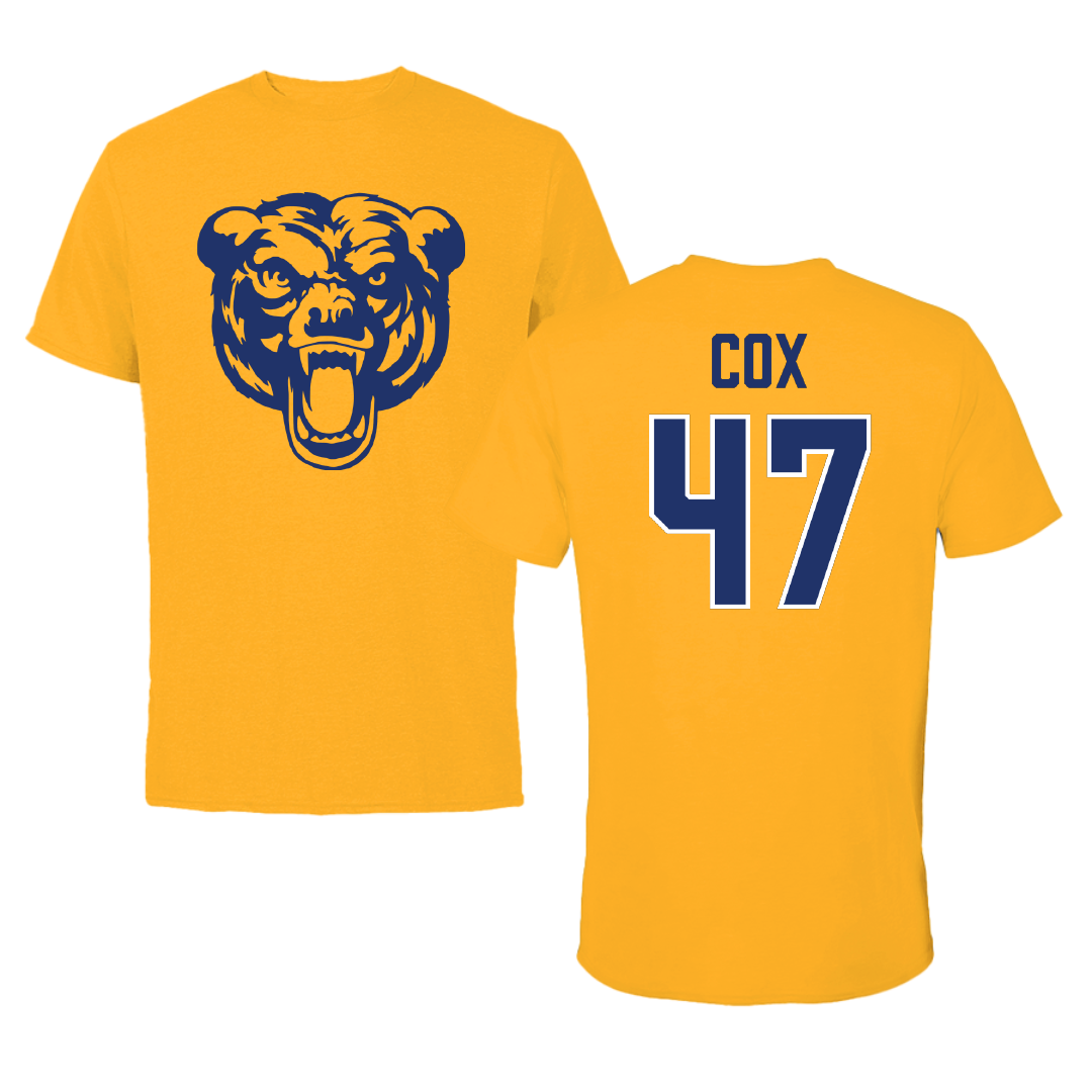 Carolina University Baseball Gold Performance Tee - #47 Ben Cox