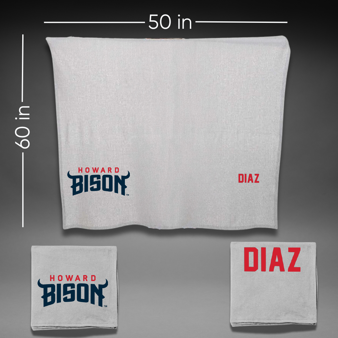 Howard University Swimming & Diving Gray Blanket - Adam Diaz