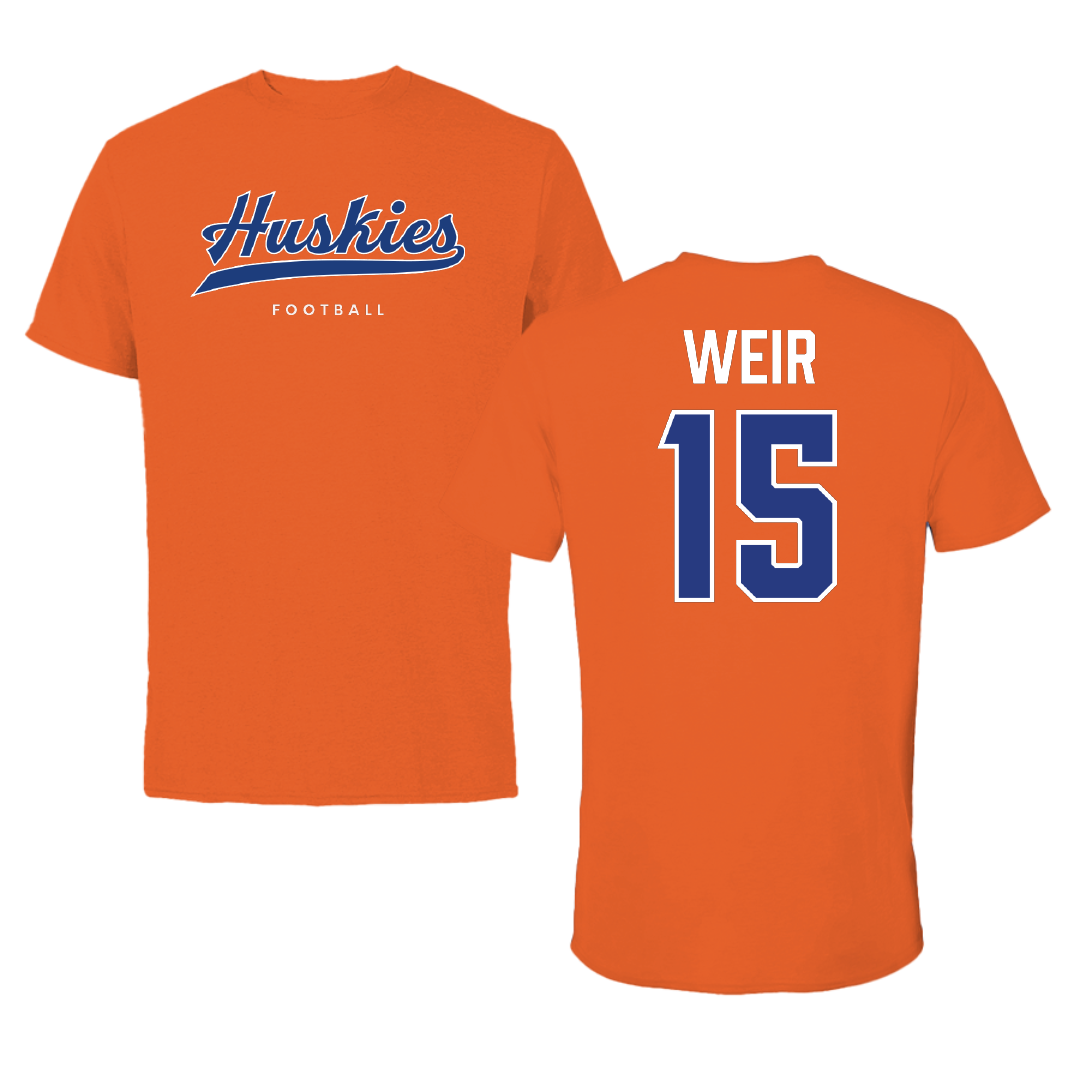 Houston Christian University Football Orange Performance Tee - #15 Jake Weir