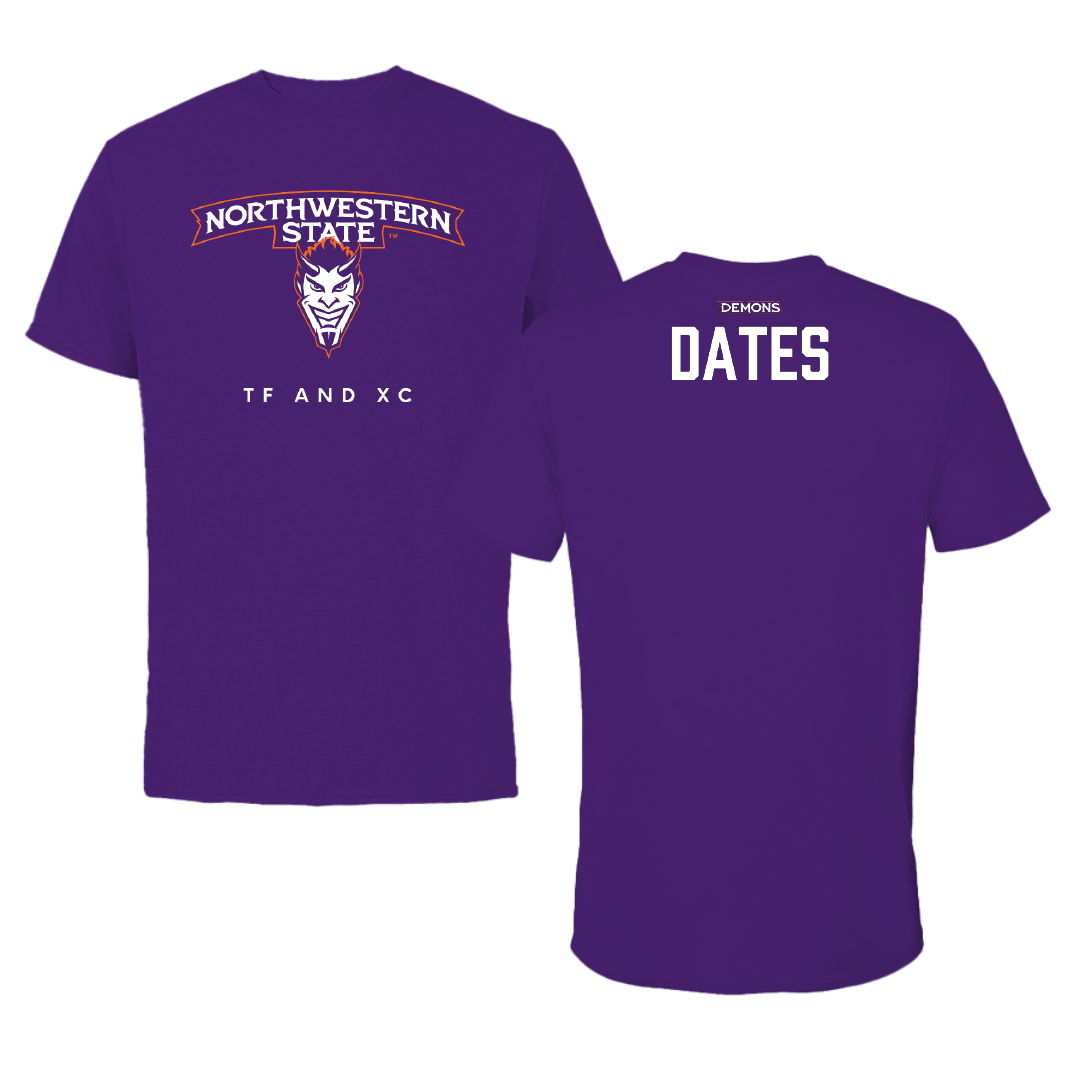 Northwestern State University TF and XC Purple Mascot Performance Tee - Ryah Dates