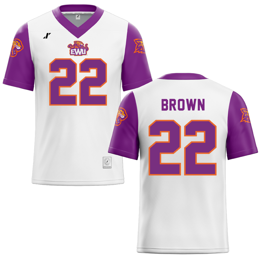 Edward Waters University White Football Jersey - #22 Jaylen Brown