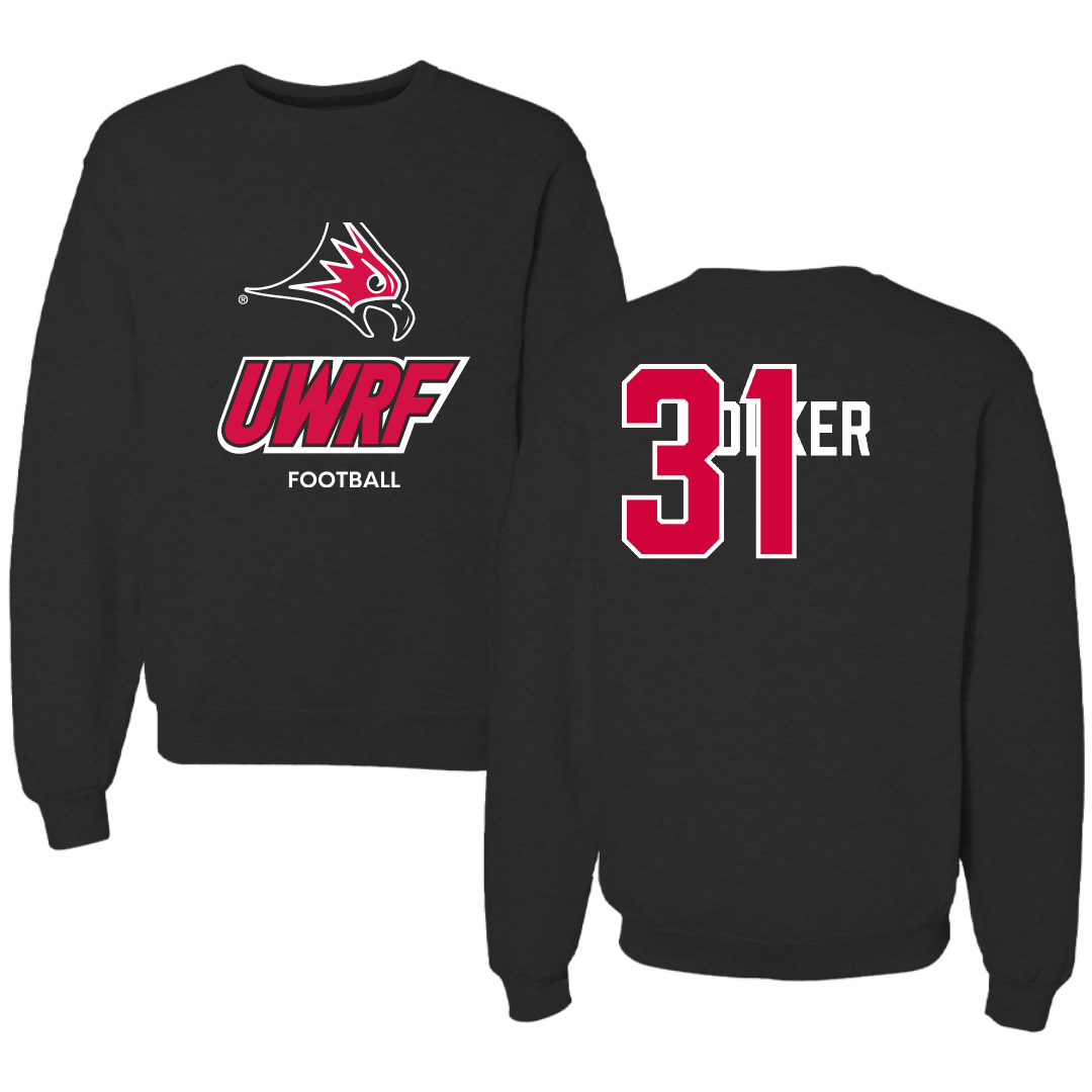 University of Wisconsin-River Falls Football Black Crewneck - #31 Jaden Kolker