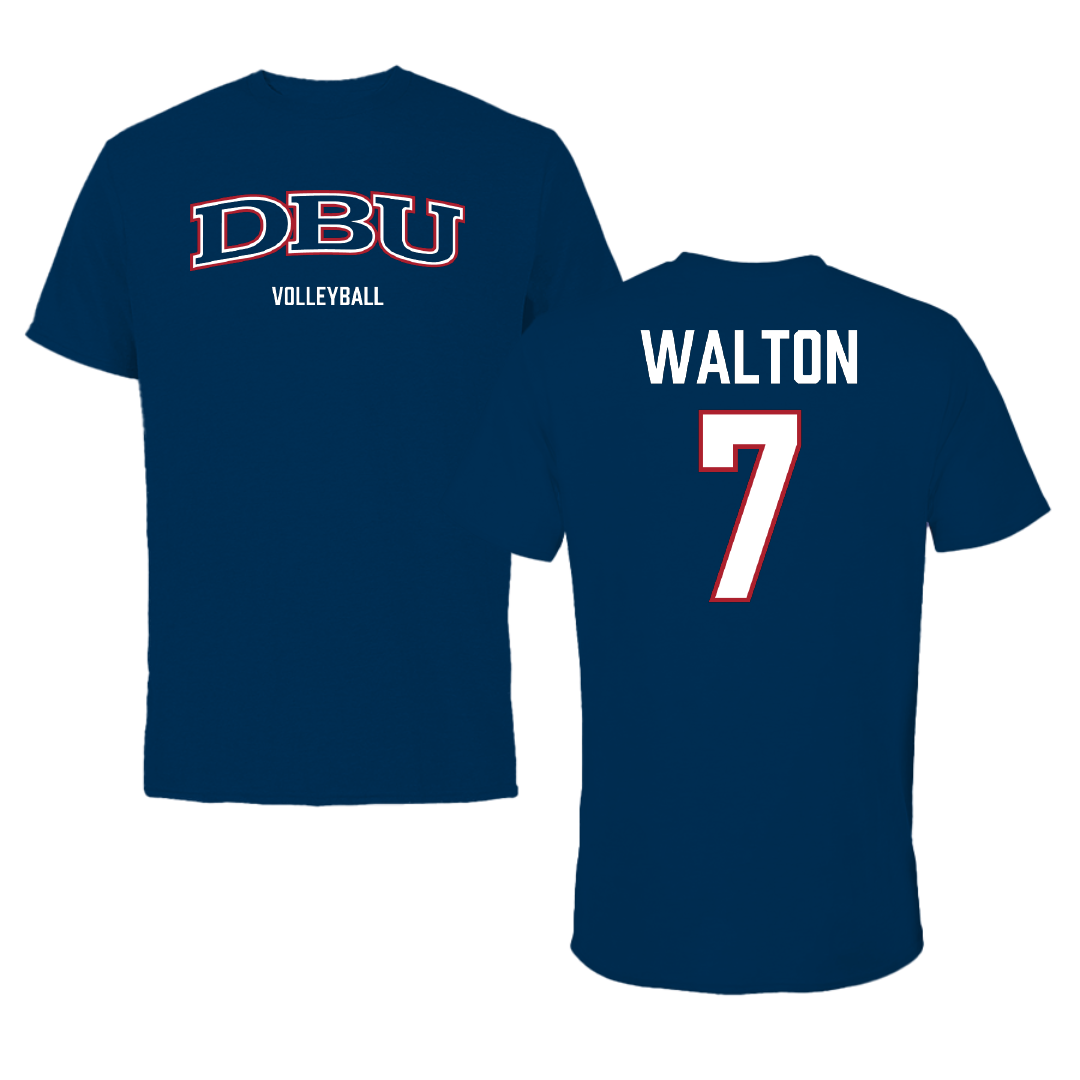 Dallas Baptist University Volleyball (W) Navy Tee - #7 Aryn Walton