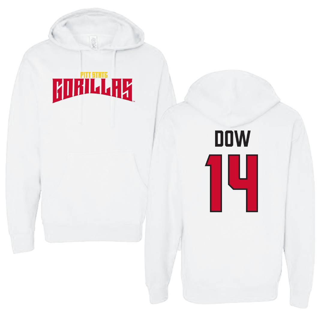 Pittsburg State University Basketball (M) White Classic Hoodie - #14 Maddox Dow