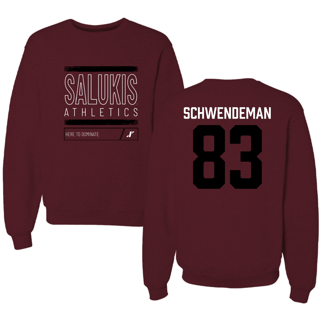 Southern Illinois University at Carbondale Football Maroon Dominate Crewneck - #83 Ryan Schwendeman