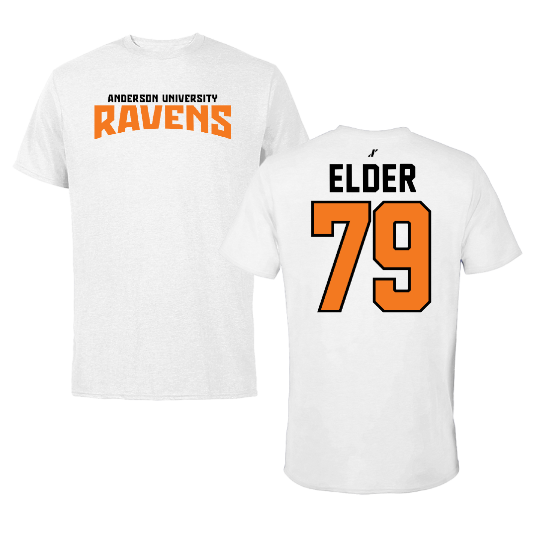 Anderson University (Indiana) Football White Classic Tee - #79 Jackson Elder