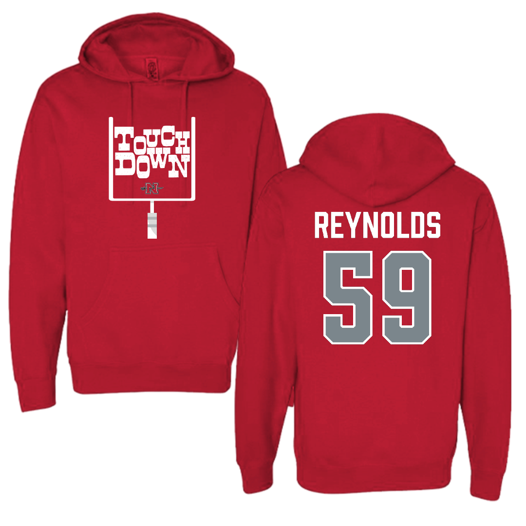 Nicholls State University Football Red Touchdown Hoodie - #59 Ethan Reynolds