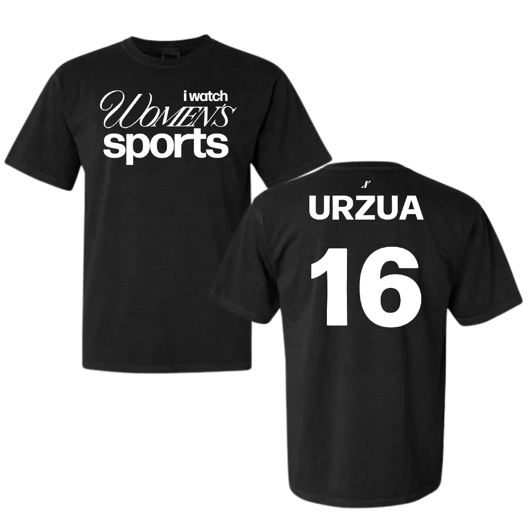Cal Poly Soccer Black WHM Comfort Colors Tee - #16 Siena Urzua