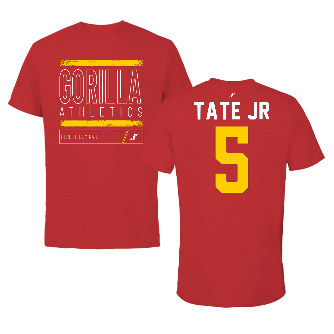 Pittsburg State University Football Red Dominate Tee - #5 Tedrick Tate Jr