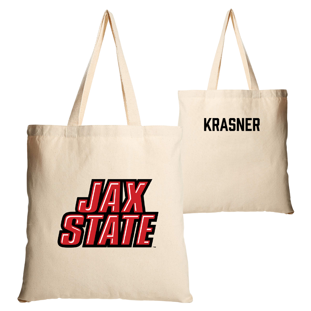Jacksonville State University Tennis Tan Canvas Tote Bag - David Krasner
