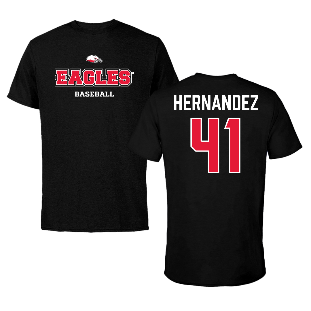 Biola University Baseball Black Tee - #41 Nathan Hernandez