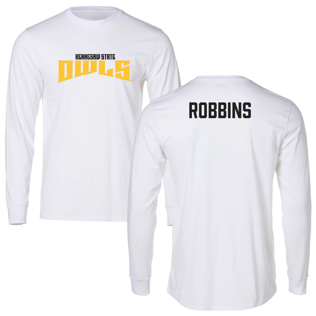Kennesaw State University TF and XC White Classic Performance Long Sleeve - Rickey Robbins