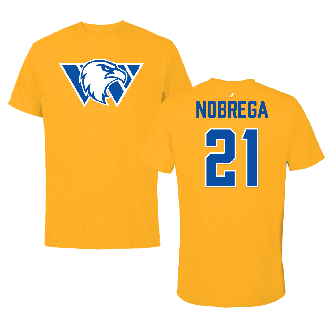 Williams Baptist University Soccer Gold Tee - #21 Lucas Nobrega