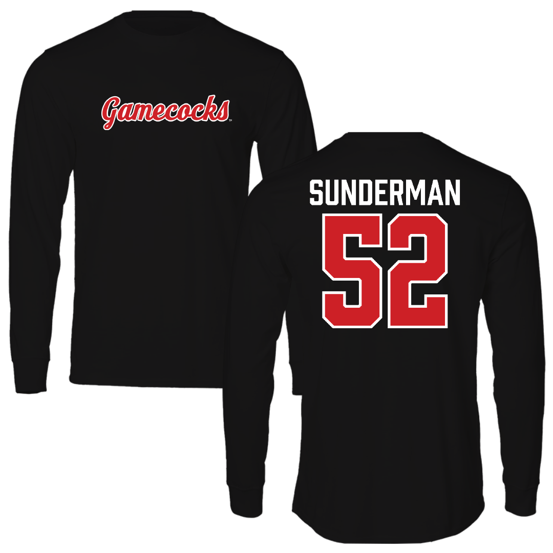 Jacksonville State University Football Black Performance Long Sleeve - #52 Maddox Sunderman