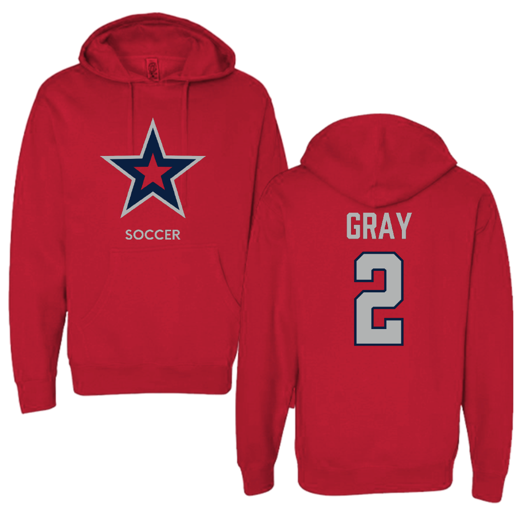 Robert Morris University Soccer (M) Red Mascot Hoodie - #2 Darren Gray