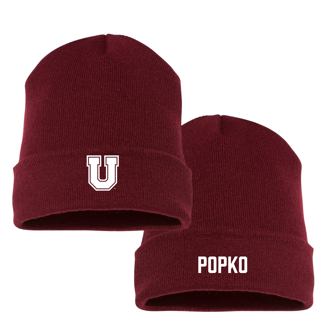 Union College Lacrosse (M) Maroon Beanie - #44 Walker Popko