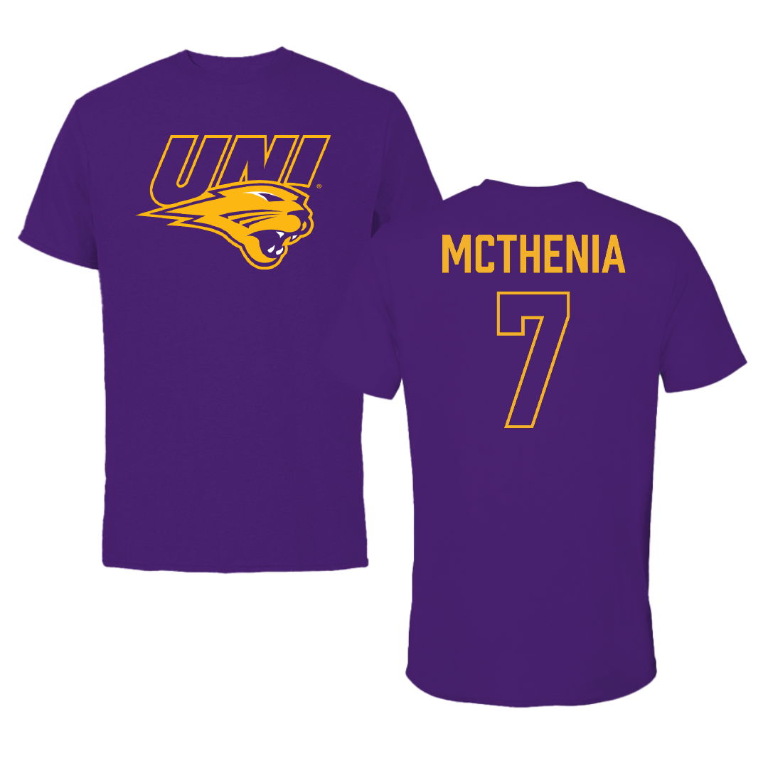 University of Northern Iowa Football Purple Performance Tee - #7 Cale McThenia