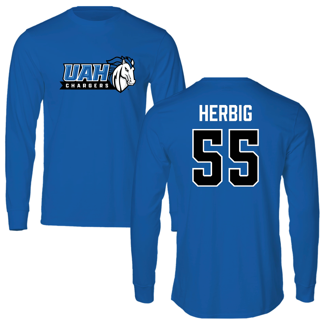 Huntsville Lacrosse (M) Blue Long Sleeve - #55 Emerson Herbig