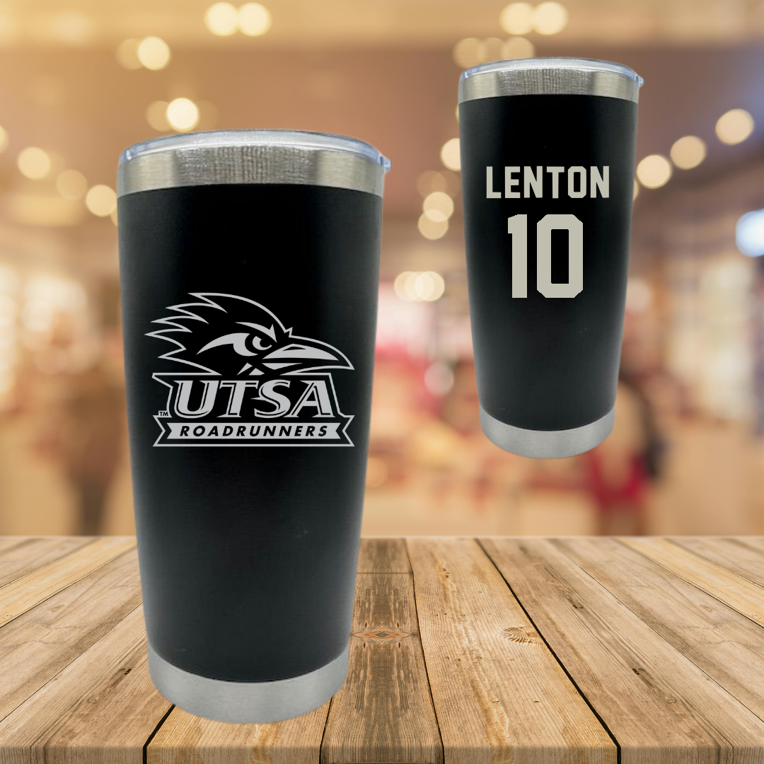 University of Texas at San Antonio Softball Black Stainless Steel Tumbler - #10 Madison Lenton