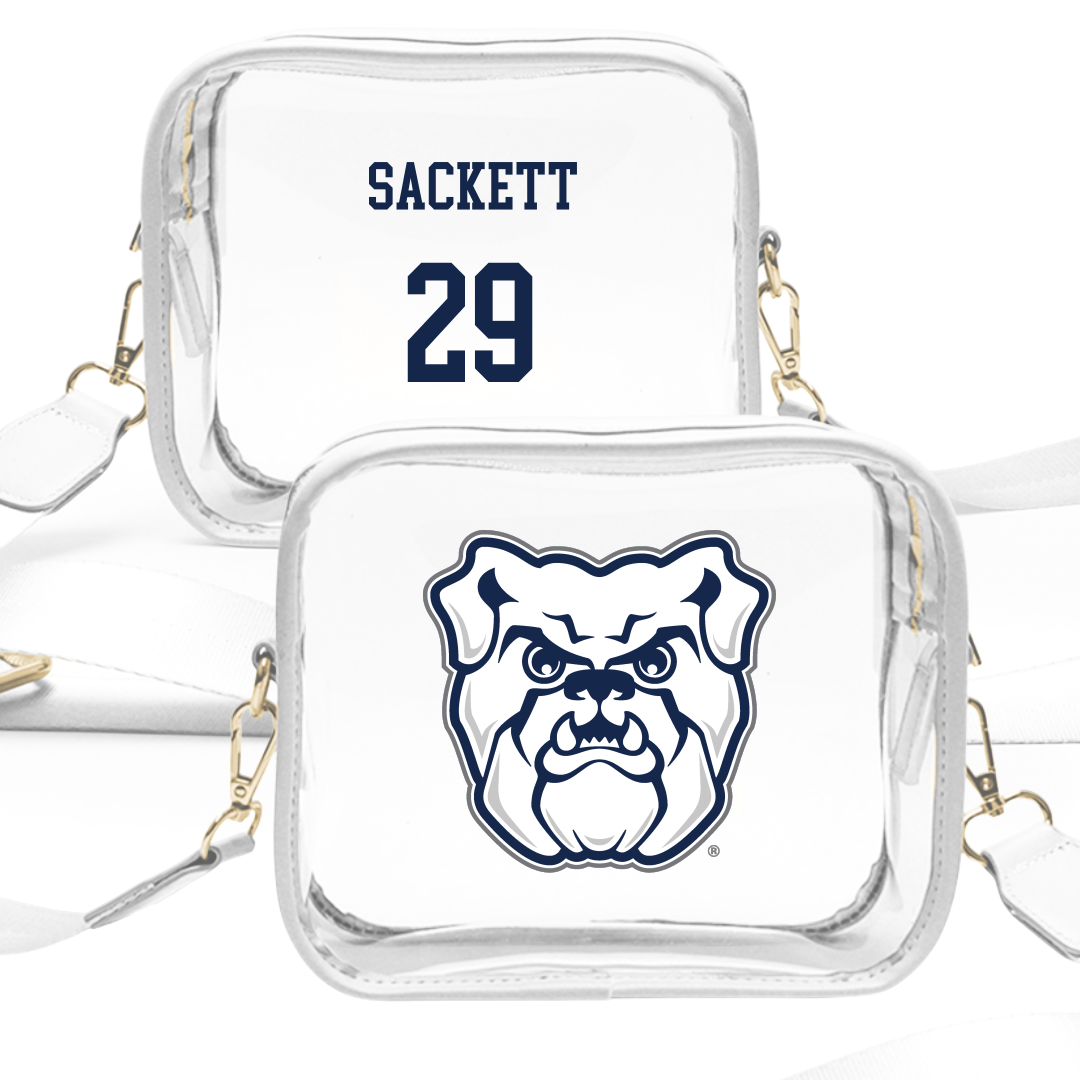 Butler University Baseball White Clear Stadium Bag - #29 Connor Sackett