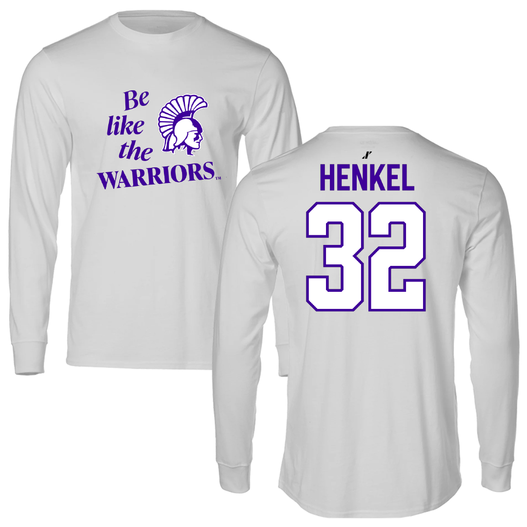 Winona State University Baseball Light Gray Be Like Us Long Sleeve - #32 George Henkel