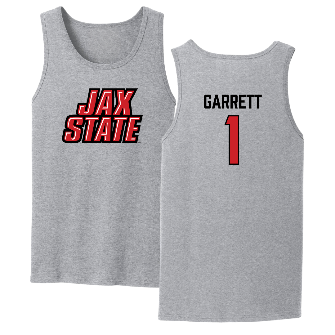 Jacksonville State University Volleyball Sport Gray Tank Top - #1 Ellie Garrett