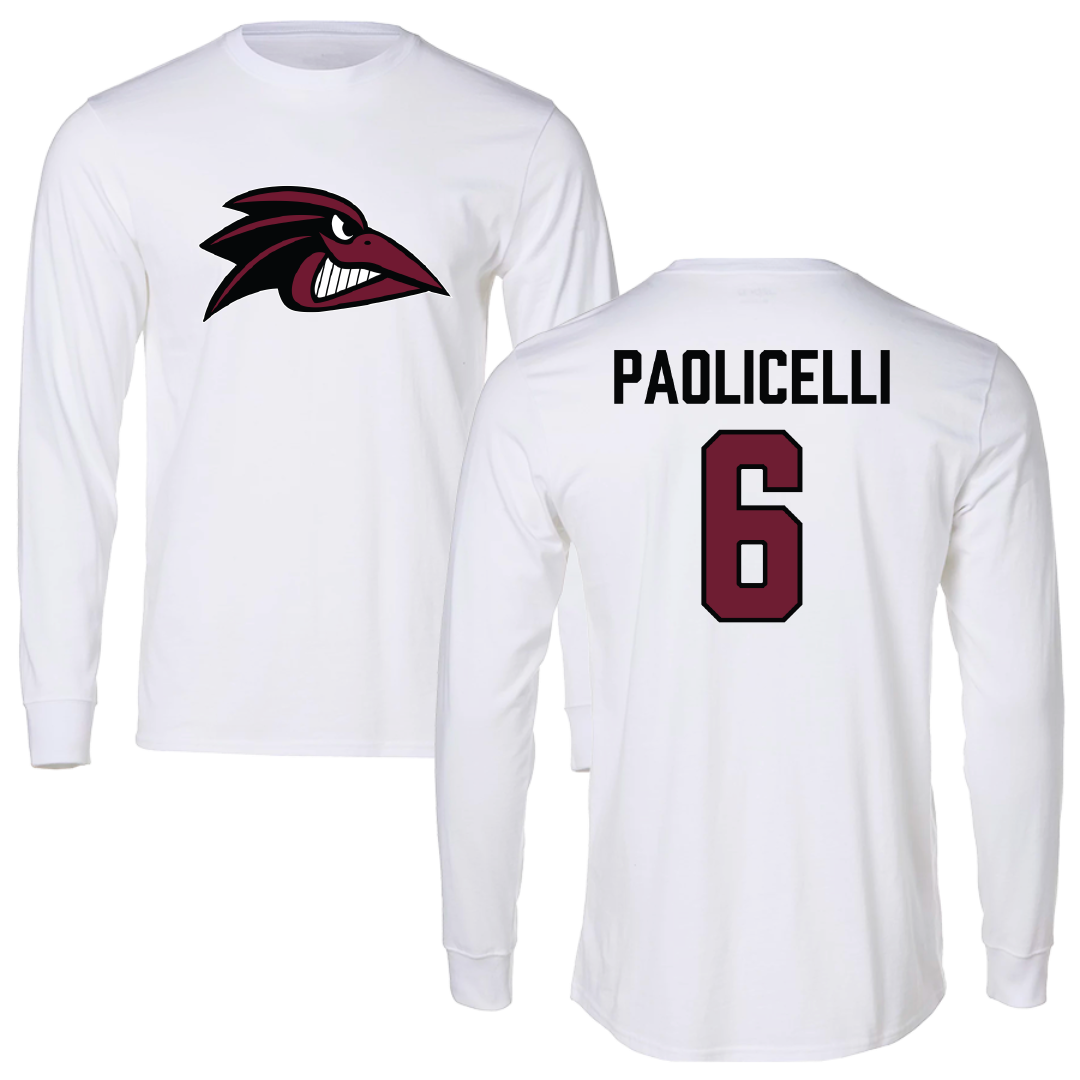 Franklin Pierce University Baseball White Long Sleeve - #6 Anthony Paolicelli