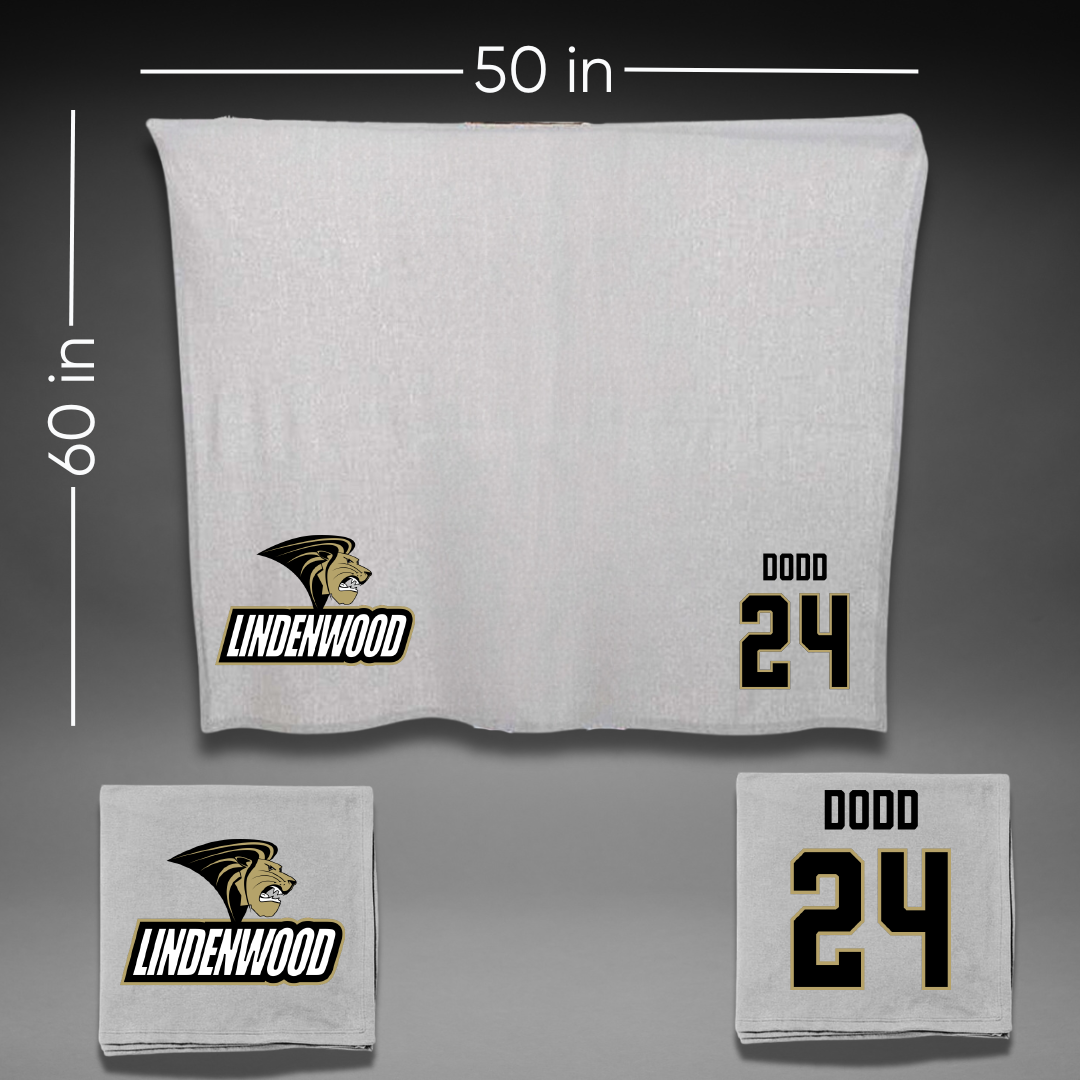 Lindenwood University Soccer Gray Blanket - #24 Taylor Dodd