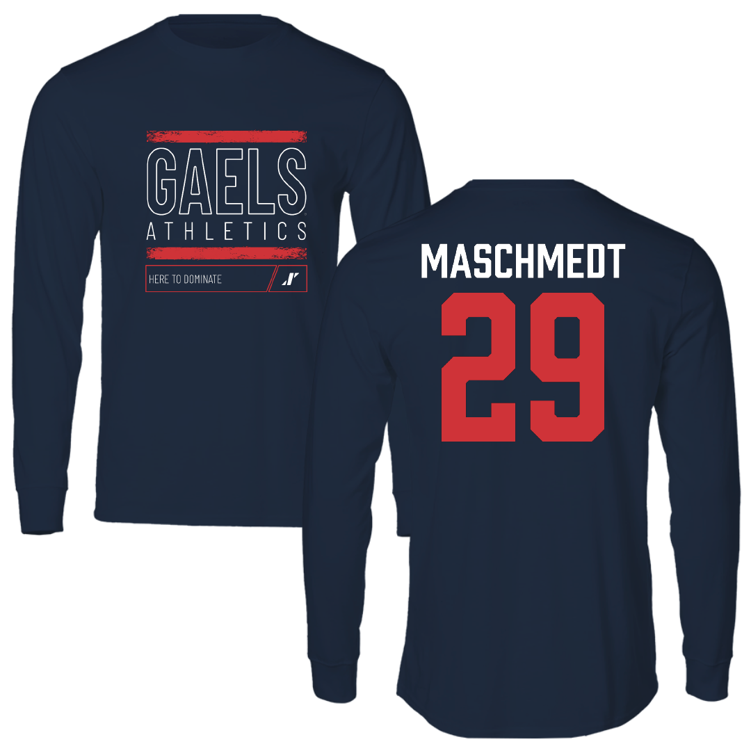 Saint Mary's College of California Soccer Navy Dominate Performance Long Sleeve - #29 Will Maschmedt