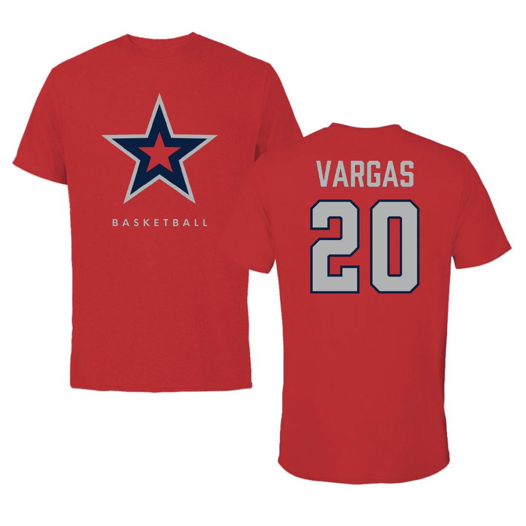 Robert Morris University Basketball (M) Red Performance Tee - #20 Albert Vargas