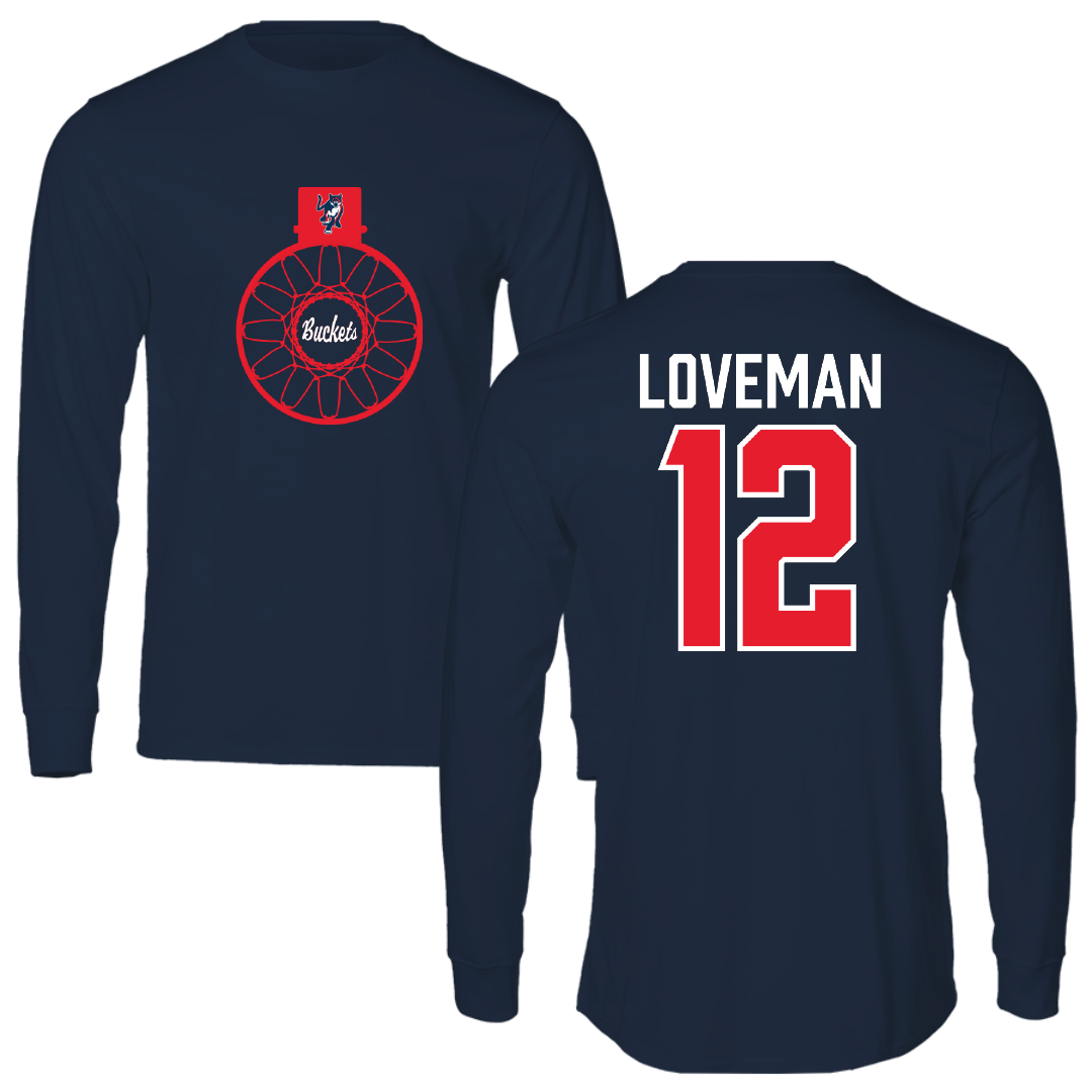 Columbus State University Basketball Navy Buckets Performance Long Sleeve - #12 Allison Loveman