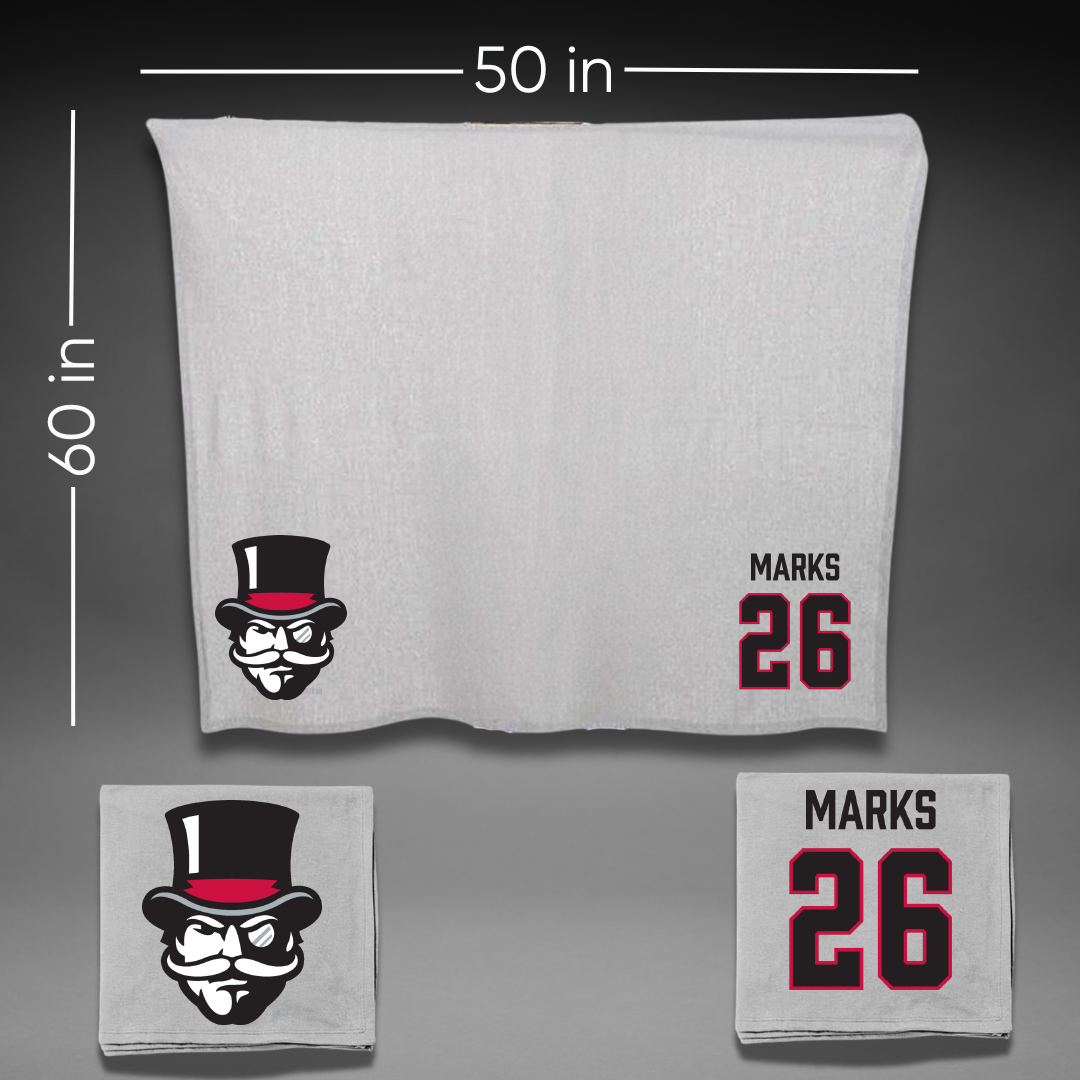 Austin Peay State University Softball Gray Blanket - #26 Emily Marks