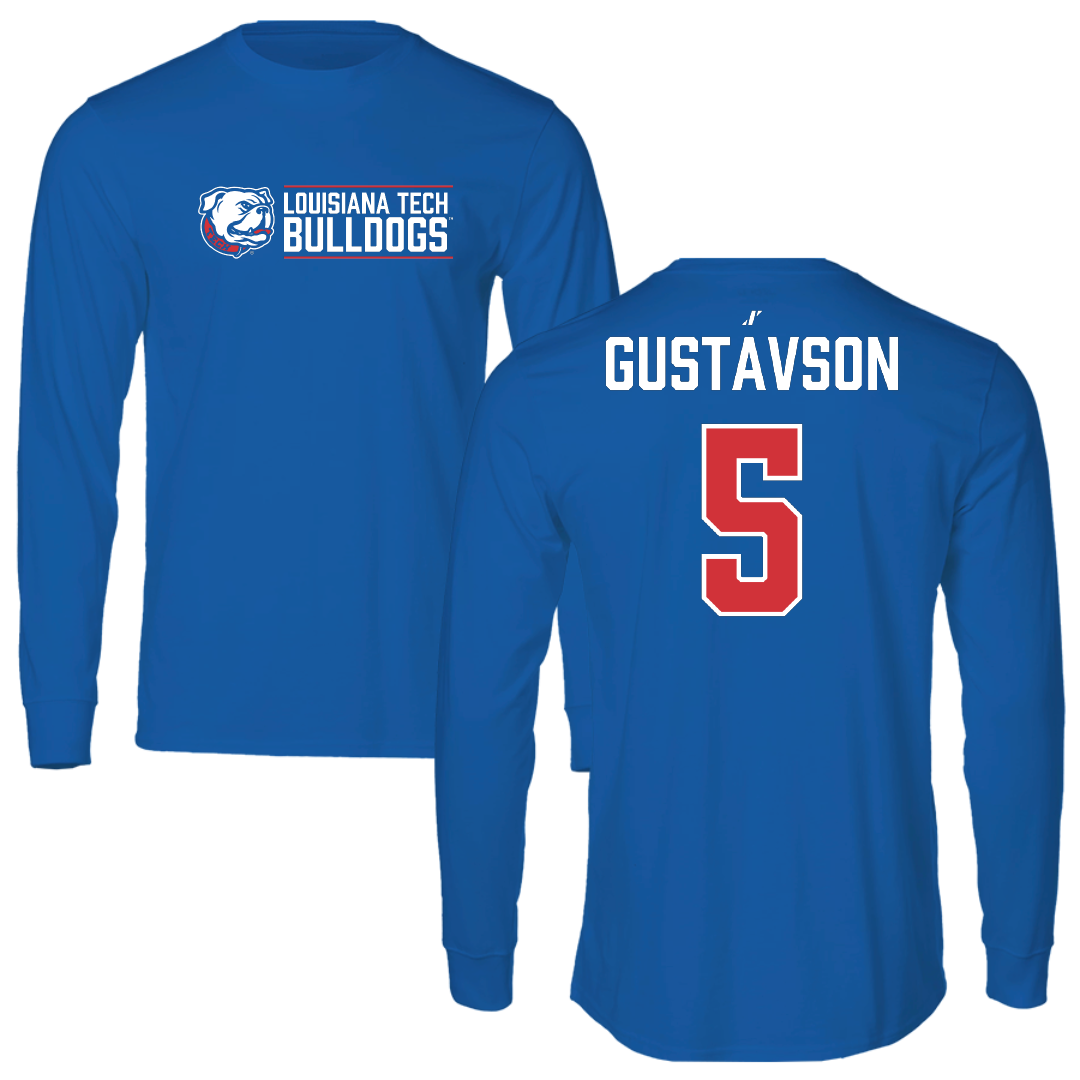 Louisiana Tech University Baseball Blue General Performance Long Sleeve - #5 Hayden Gustavson