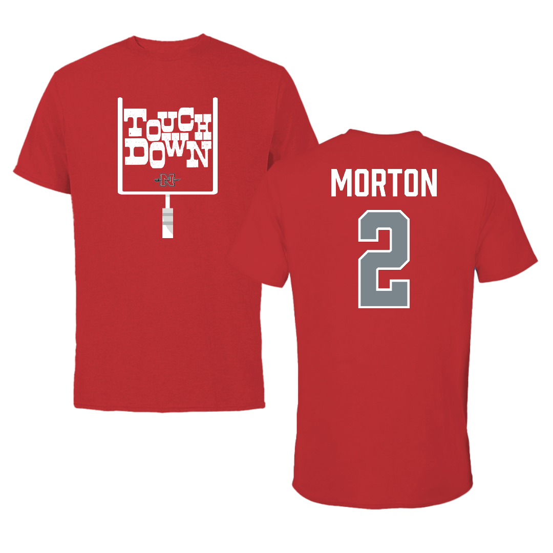 Nicholls State University Football Red Touchdown Tee - #2 Tyler Morton
