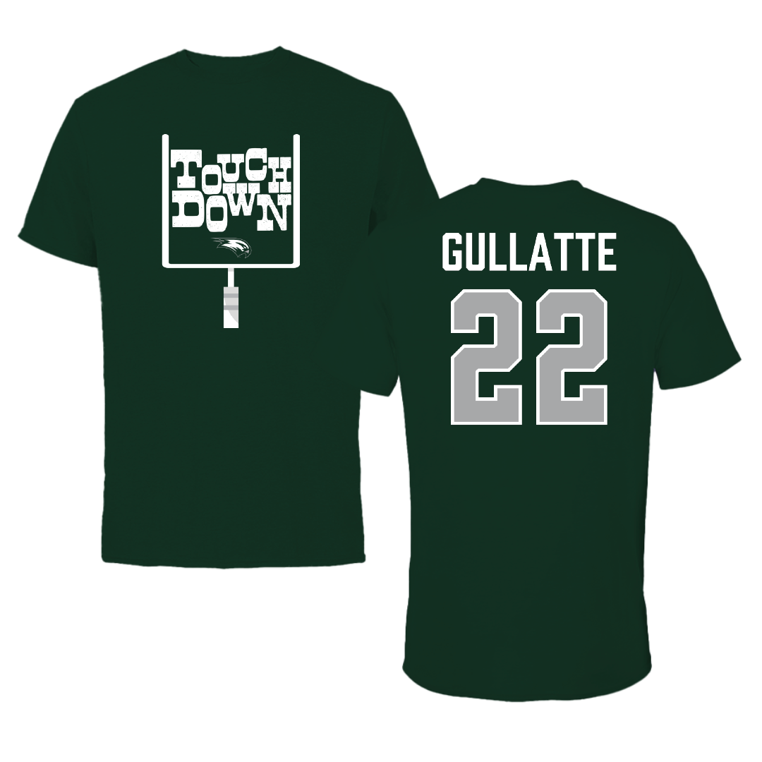 Wagner College Football Forest Green Touchdown Performance Tee - #22 Jaylen Gullatte